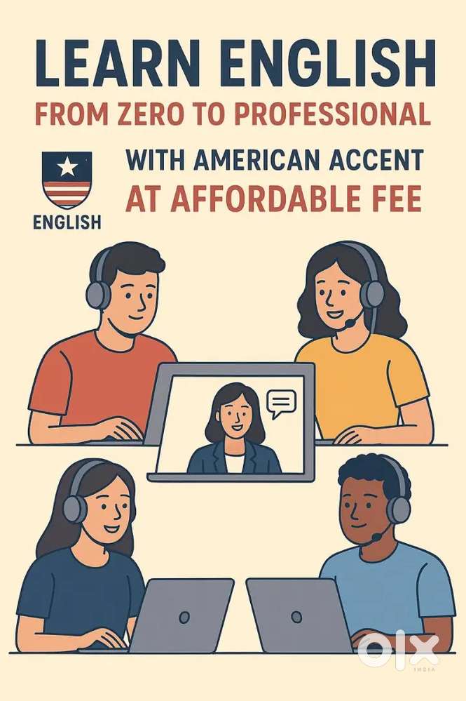 Lear online professional English from zero level with American accent.