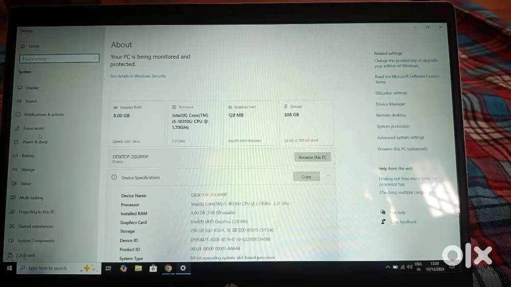 Hp metal body i5 10th generation laptop