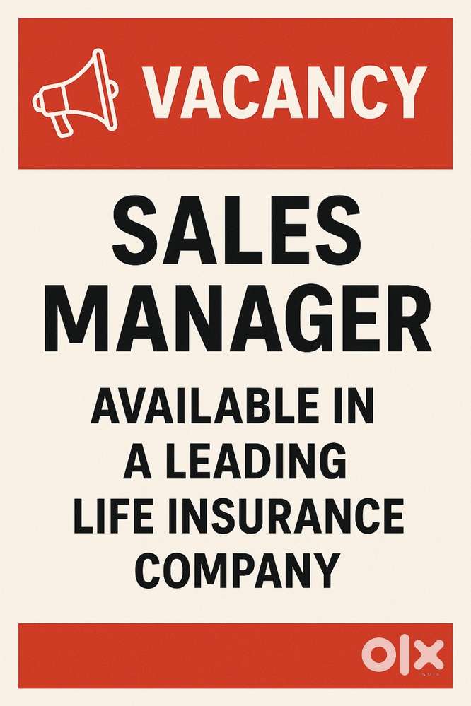 Sales Manger Required in Leading Life Insurance company