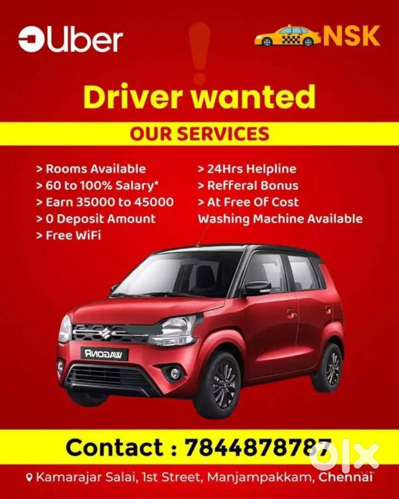 Rapido car drivers wanted at chennai
