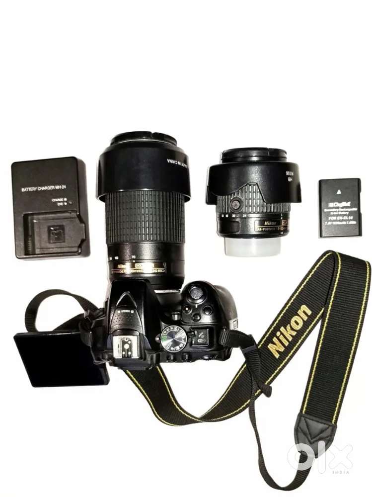 NIkon DSLR camera with 70-300 Lens + 18-55 Lens with Flasher