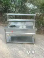 Stainless steel 5ft Chat counter(single stove)