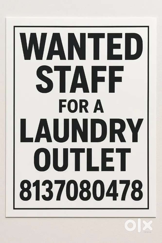 Staff needed for a laundry outlet
