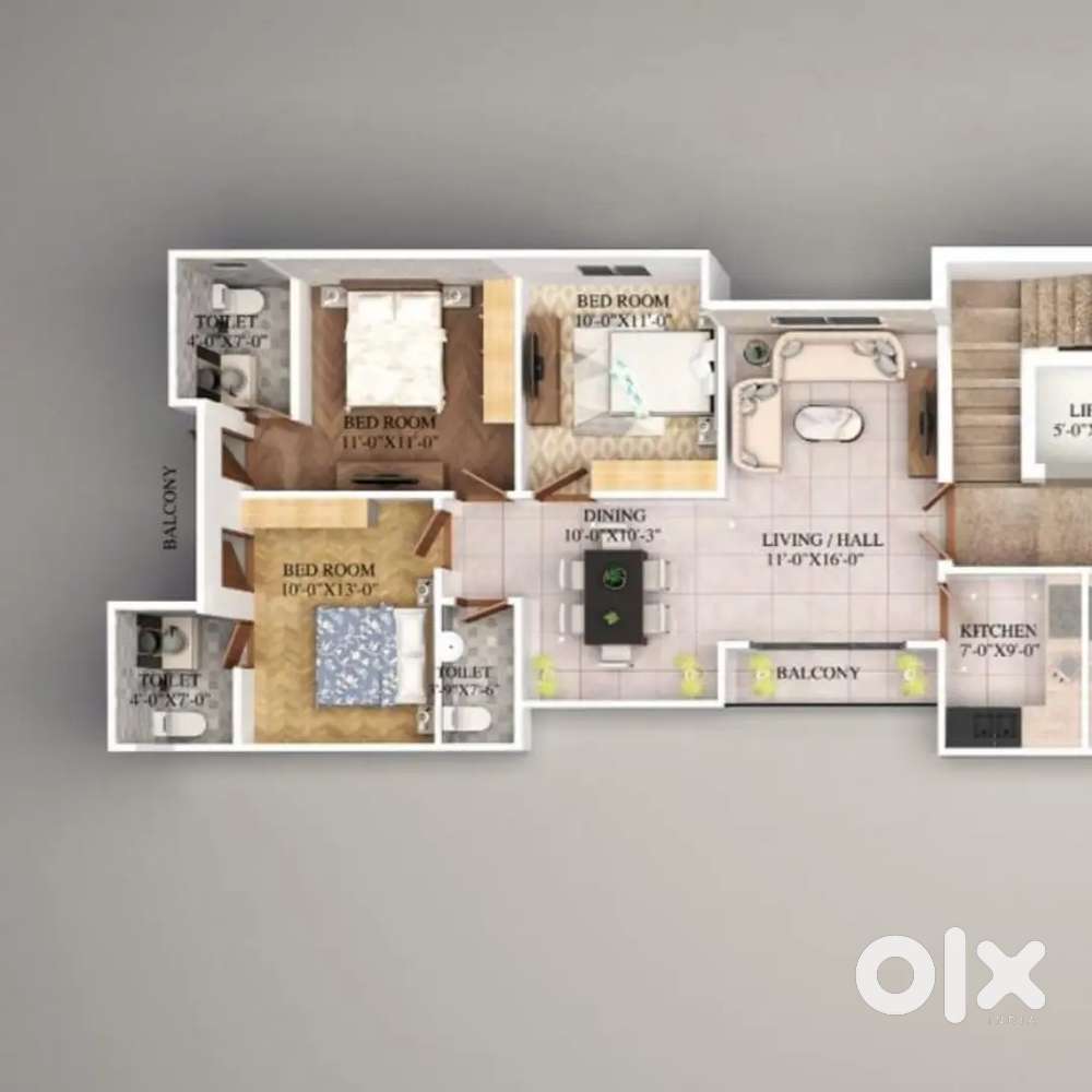 3 BHK flats for sale at shastripuram near Masjid
