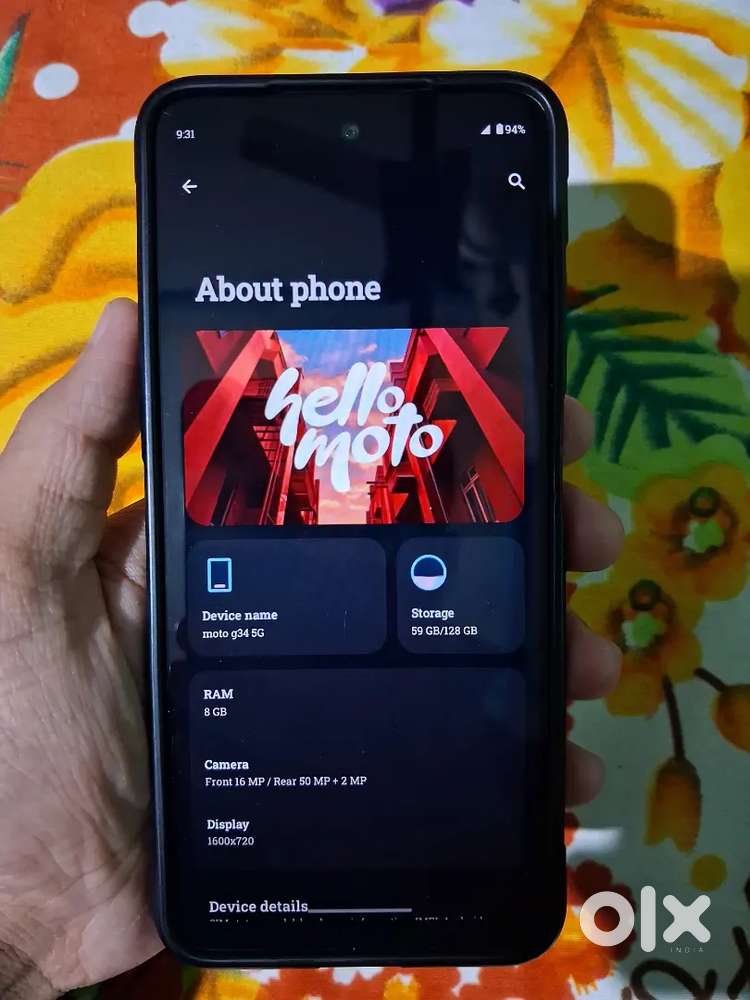 Motorola G34 5G; 8/128 GB; Android 15