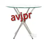 New glass round top with Cross stick meeting table conference table