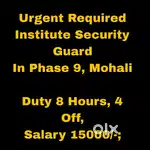 Institute Security Guards Job Phase 9,Mohali