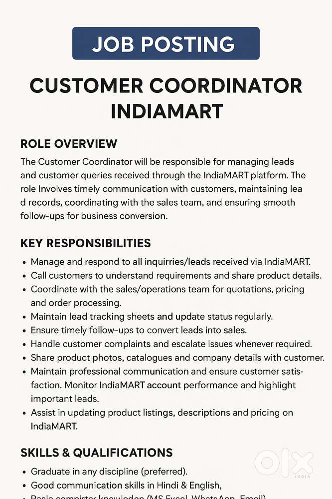 Customer Coordinator