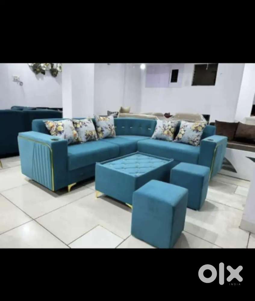 NEW PREMIUM DESIGN L TYPE CUP HOLDER MODEL SOFA SET