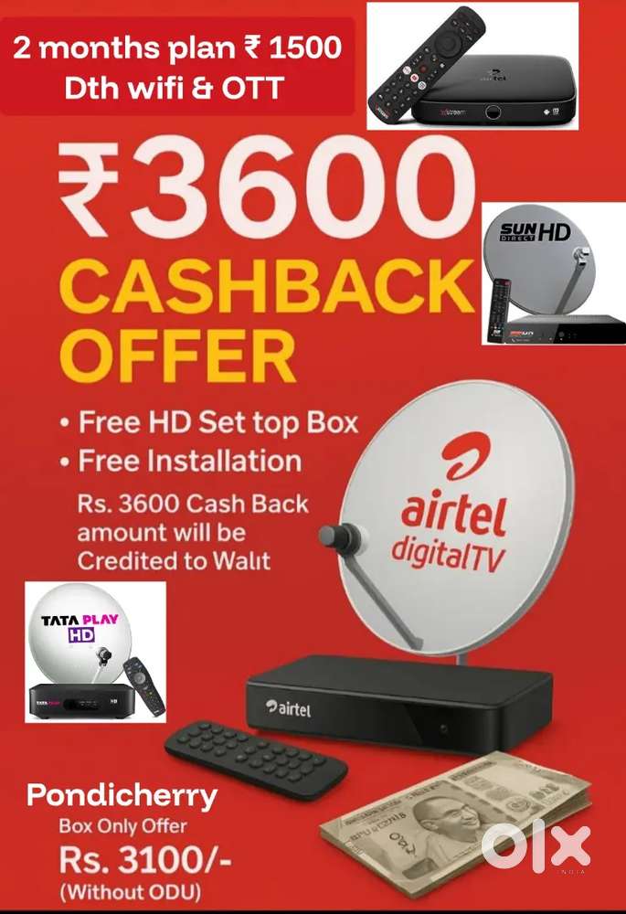 AIRTEL XSTREAM 4K ANDROID BOX ! TÀTA PLÀY ! SUNDIRECT ! 1 YEAR OFFER !