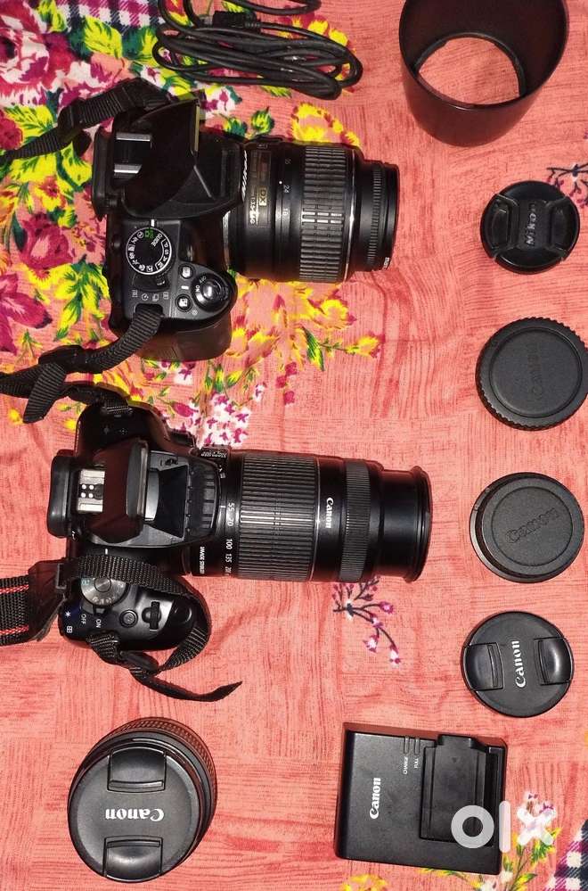 Canon EOS 1500D with 18-55mm kit lens and 55-200mm zoom lens