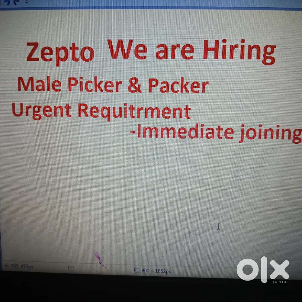 Wanted Picker and Packer Dhanori Zepto immediate Joining