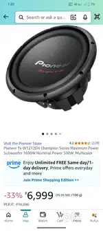 Pioneer Subwoofer Speaker