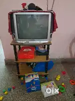 OLD TV ALONG WITH TV STAND