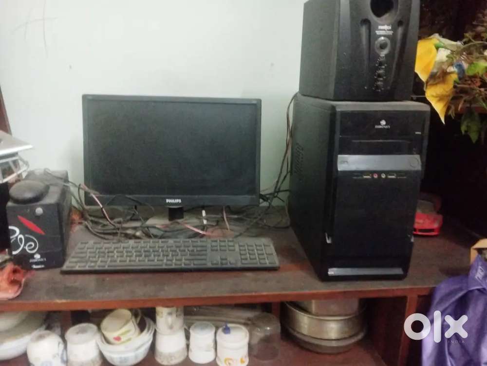 Desktop computer with printout