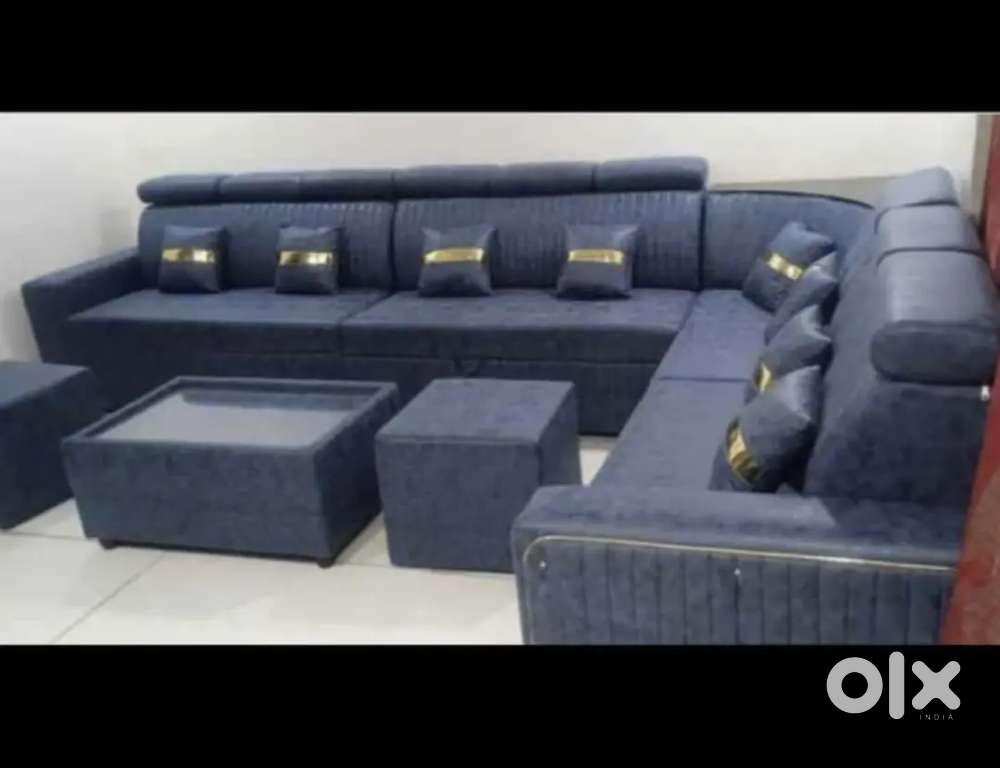 PREMIUM QUALITY L TYPE HEAD REST MODEL SOFA SET 9 SEATER SOFA