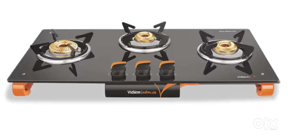 Vidiem Glass Top 3 Burner Gas Stove