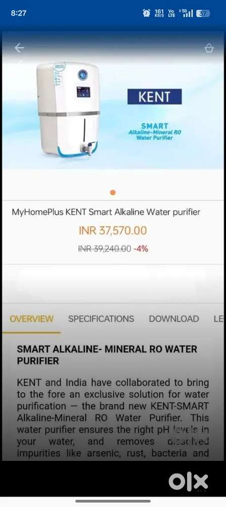 Kent Alkaline Water Filter