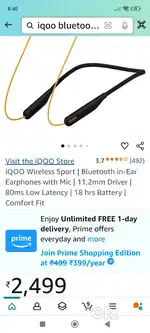 iQOO Wireless Sport bluetooth earphones