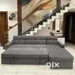 Sofa comebed with longer with storage and attached pillow