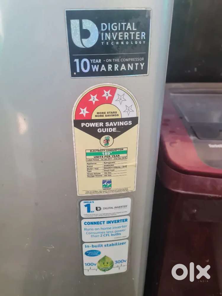 Fridge single door Samsung 3 star 190 Liter