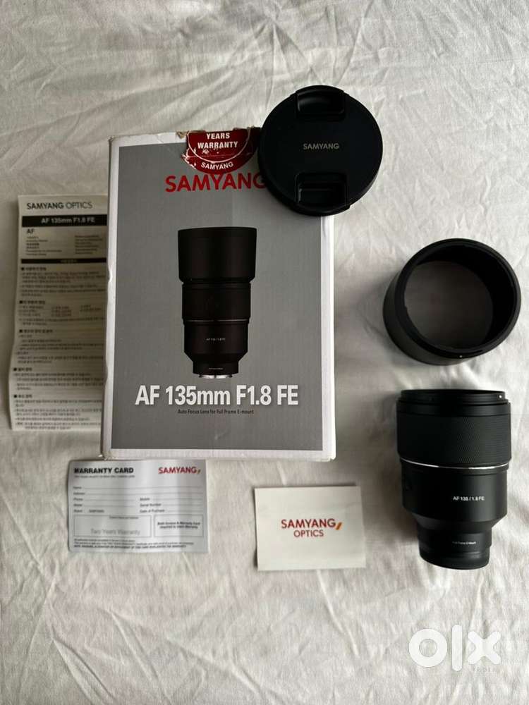 Samyang f1.8 135mm sony E mount camera lens warrnty