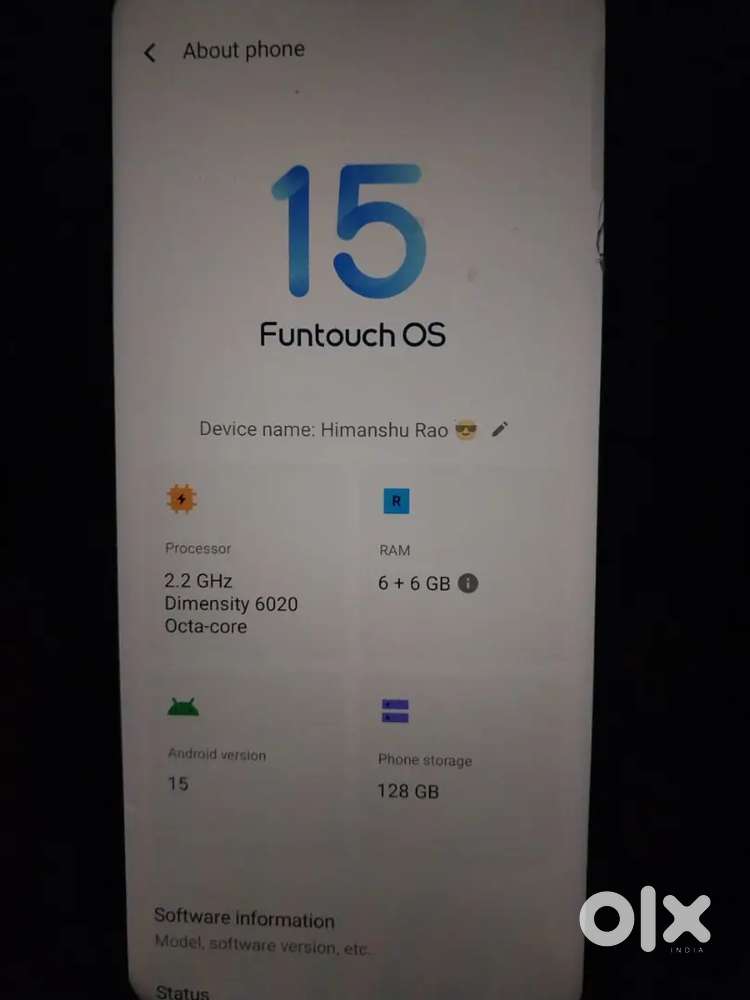 Vivo t2x 5g 6/128 ram memory Bill dibba charger all done