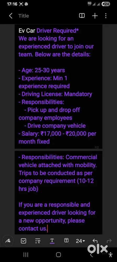 Driver ki zaroort full time for Tata Taigor EV sath mai location daalo