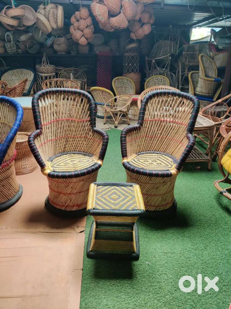 Bamboo Mudda Chair Iron Frame Stool Table Top showpiece Wall Decor