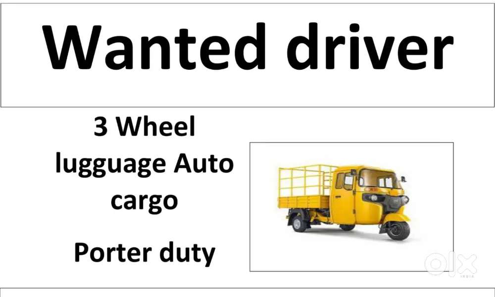 Driver for 3 wheel lagguage auto bajaj maxima cargo