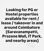 Hotel Or PG rent / takeover