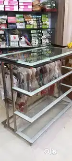 Sturdy Retail Shop Gondola and glass Rack for Sale – Good Condition