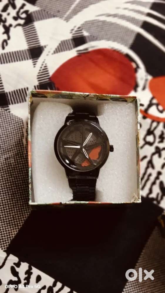 FOSSIL SPINNING WHEEL BLACK METAL WATCH
