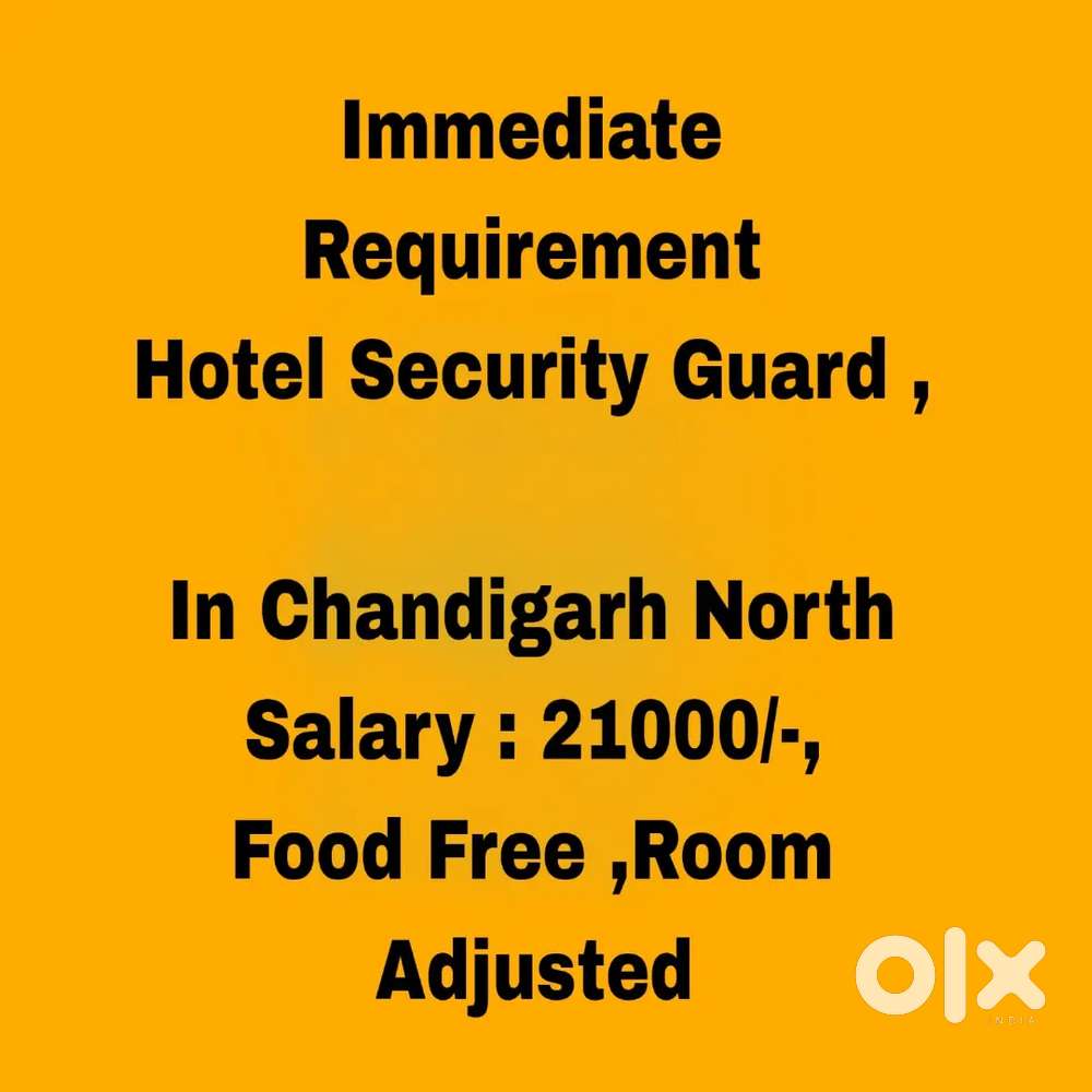 5 Star Hotel Security Guard Job, Food Free, Room urgent