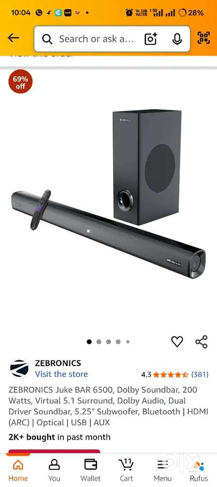 Zebranics soundbar