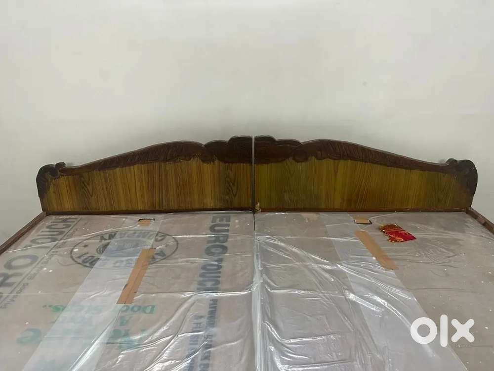 Double bed with box and wardrobe clothes