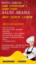 CHEF SUPERVISOR / CHEIF COOK