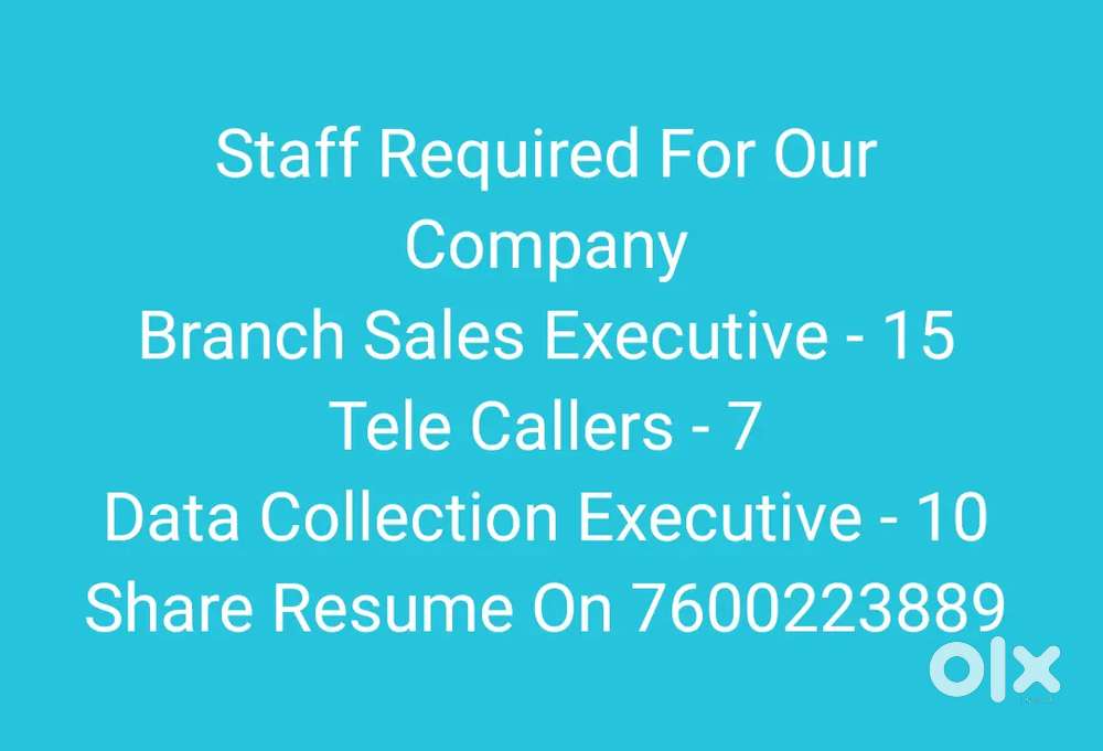 Staff Required For Our Company