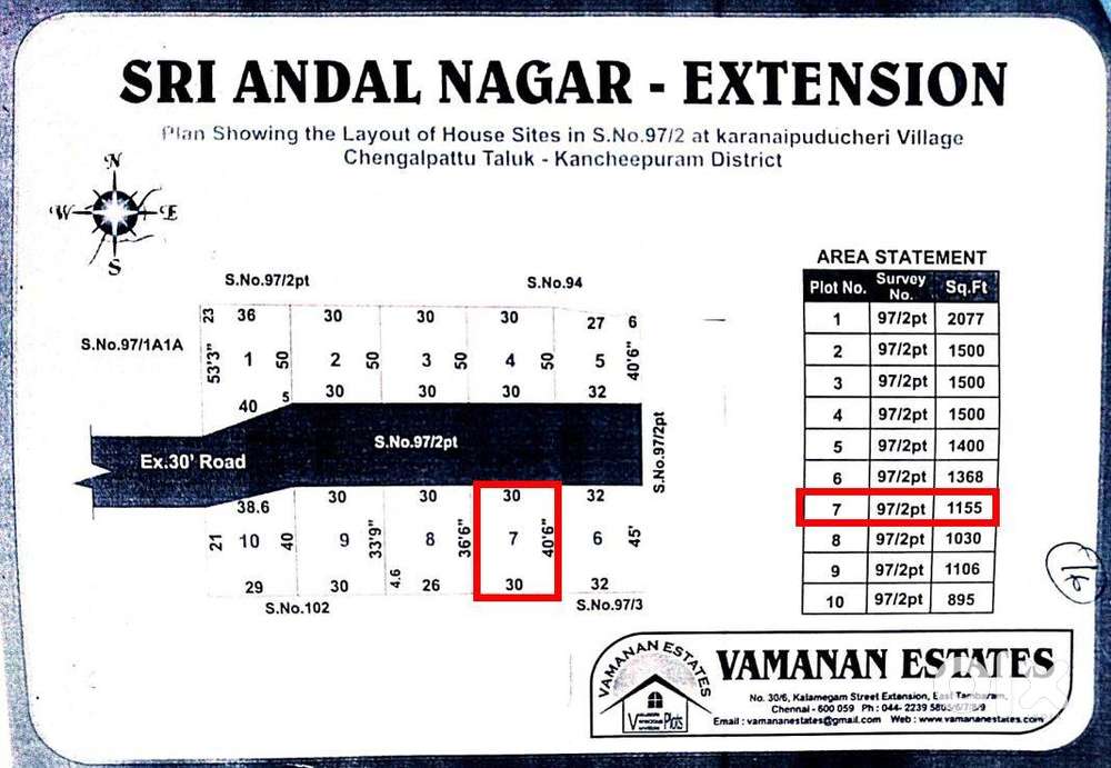 DTCP approved plot sale Guduvancheri - Karanaipudhucheri village