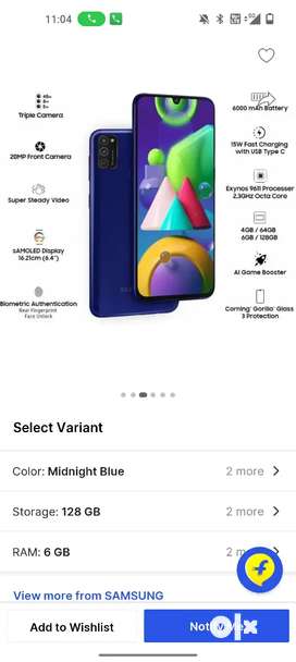 Samsung galaxy m21 for sell no folder phone