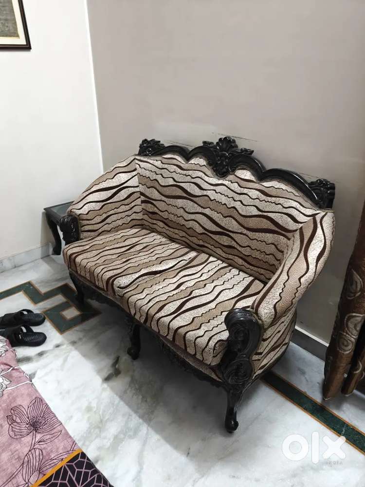 Wooden 4 seater sofa set (pair of 2 seater)