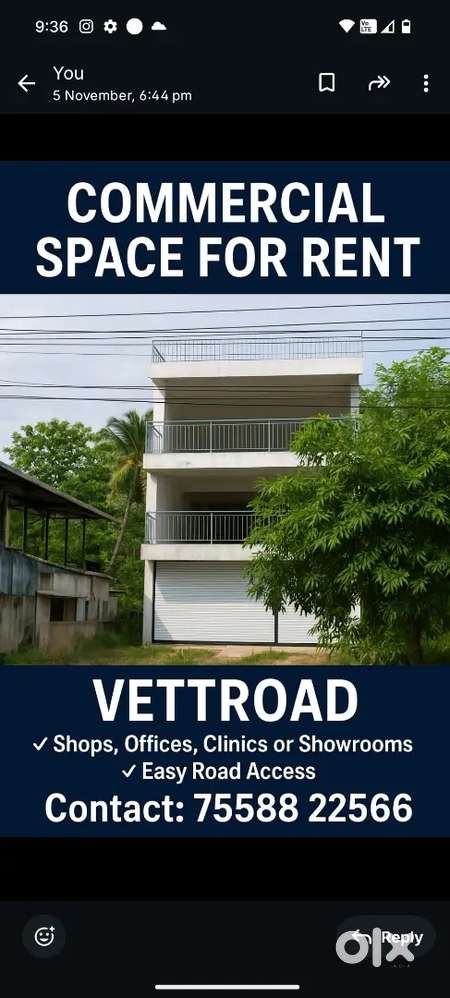Commercial building in vettroad 3 stored building near ajmal hotel
