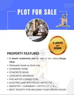 5 Decimal residential plot for sale in our colony  Durga Vihar