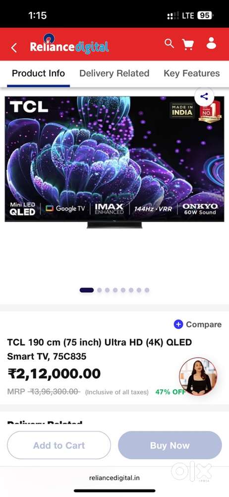TCL LED- 75 inch