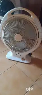 Emergency table fan including led light