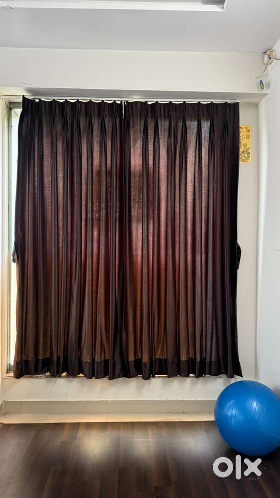 6 Curtains full length for glass wall with curtain rails