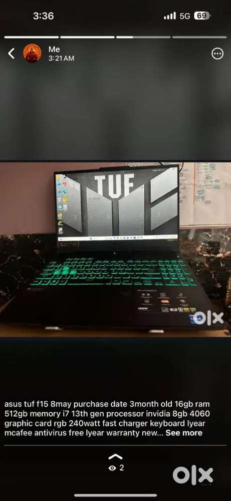 Asus tuf f15 16gb ram 512gb