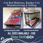 Steel Cot Bed Mattress Sales / Hostel Furniture - Delivery available