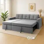 FURNY 5 Seater Fabric Sofa cum bed L Shape Sofa Set