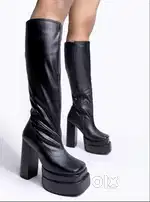 Brand New Black Long Heeled Boots – Never Worn